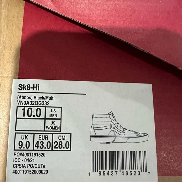 Vans x Atmos Sk8 Hi Men’s Size 10 - Picture 3 of 14